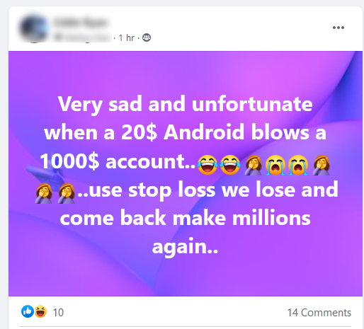 Trading loss story