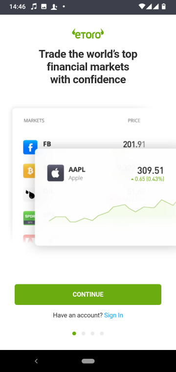 eToro forex trading app